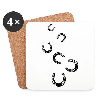 Symbole en fer à cheval - Dessous de verre (lot de 4) - blanc - Devant