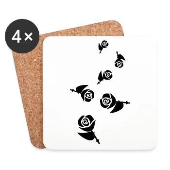 Symbole de l’icône rose - Dessous de verre (lot de 4) - blanc - Devant