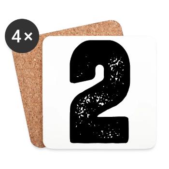 Maillot numéro 2 - Dessous de verre (lot de 4) - blanc - Devant