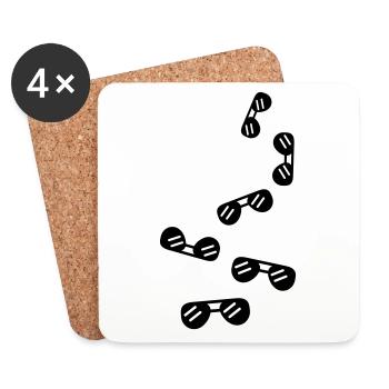 Sonnenbrille Symbol - Untersetzer (4er-Set) - Weiß - Vorne