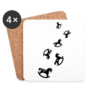 Cheval à bascule Jouet Bébé - Dessous de verre (lot de 4) - blanc - Devant