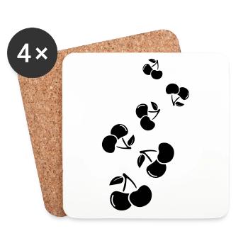 Cherry fruit - Coasters (set of 4) - white - Front