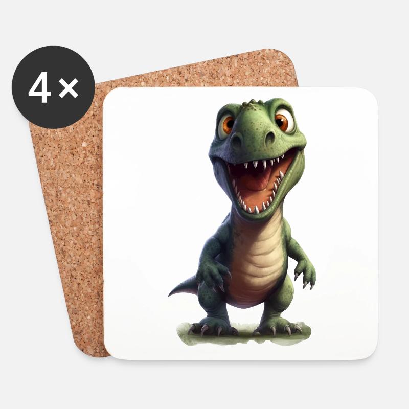 Dino - Untersetzer (4er-Set) - Weiß
