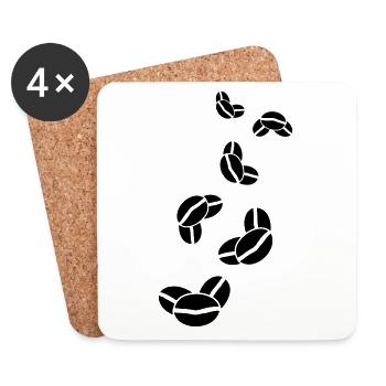 Coffee Bean Symbol - Coasters (set of 4) - white - Front