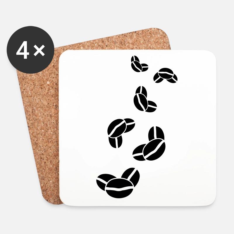 Kaffeebohne Symbol - Untersetzer (4er-Set) - Weiß