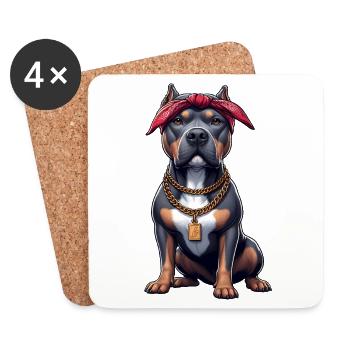 Pitbull Le Rappeur - Dessous de verre (lot de 4) - blanc - Devant