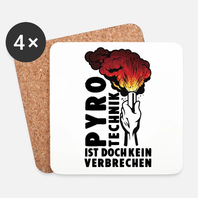 Pyrotechnik ist doch kein Verbrechen Ultras Pyro - Untersetzer (4er-Set) - Weiß