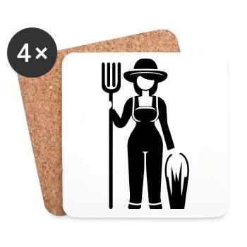 Farmer Farmer's Wife Farmer - Coasters (set of 4) - white - Front