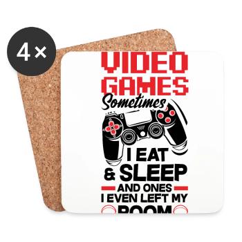 I Don't Always Play Video Games Gamer Gaming Nerd - Untersetzer (4er-Set) - Weiß - Vorne