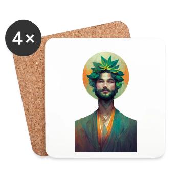 Smoking Jesus 2 - Untersetzer (4er-Set) - Weiß - Vorne