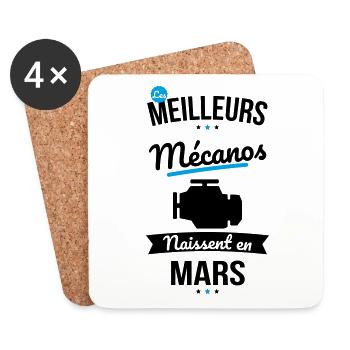 Les meilleurs mécanos naissent en Mars - Dessous de verre (lot de 4) - blanc - Devant