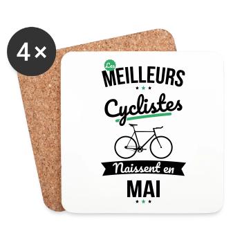 Les meilleurs cyclistes naissent en Mai - Dessous de verre (lot de 4) - blanc - Devant