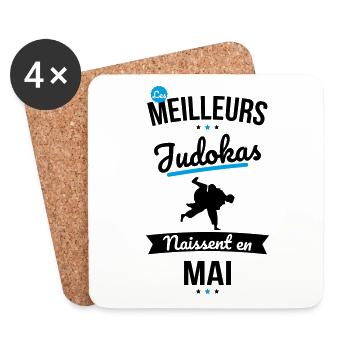 Les meilleurs judokas naissent en Mai - Dessous de verre (lot de 4) - blanc - Devant