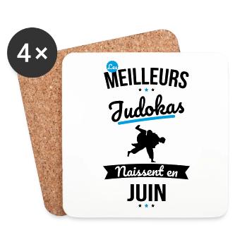Les meilleurs judokas naissent en Juin - Dessous de verre (lot de 4) - blanc - Devant
