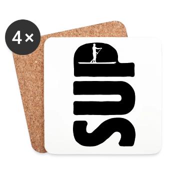 SUP Stand up paddling - Life is better on a board - Untersetzer (4er-Set) - Weiß - Vorne