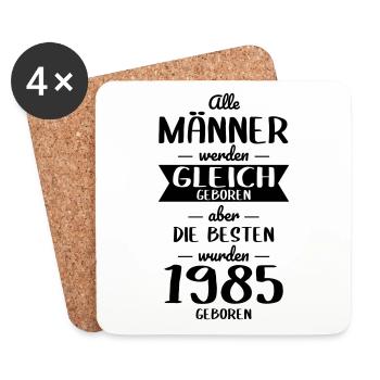 40. Geburtstag - Besten wurden 1985 geboren - Untersetzer (4er-Set) - Weiß - Vorne
