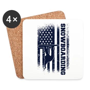 Snowboard Snowboarding Snowboard Holiday Snowboarder - Coasters (set of 4) - white - Front