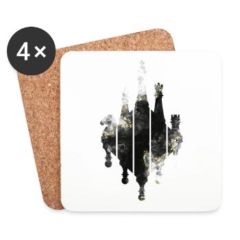 JEU D’ÉCHECS ÉCHIQUIER ÉCHECS - Dessous de verre (lot de 4) - blanc - Devant
