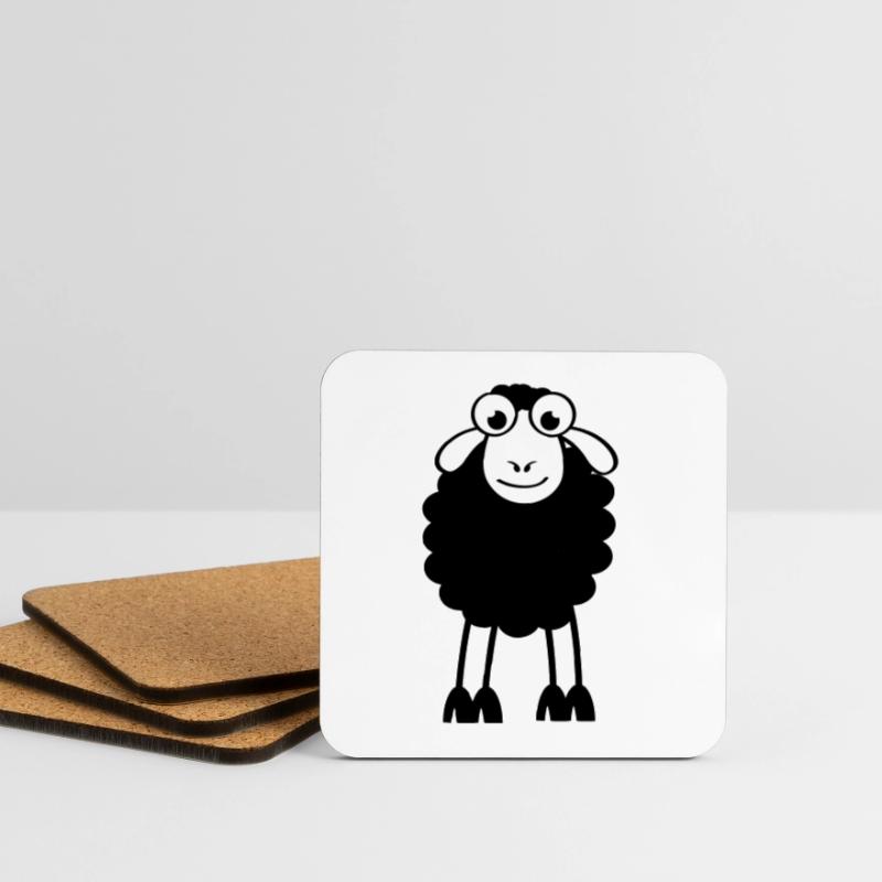 Schafe, weiße oder schwarze Schafe. Träumen oder schlafen Untersetzer (4er-Set)