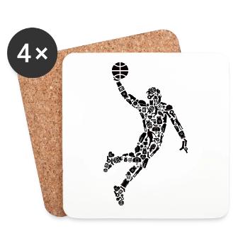 Basketballspieler Symbole Basketball Basketballer - Untersetzer (4er-Set) - Weiß - Vorne