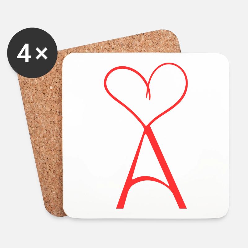 Hjerte T-shirt med "A" – stilfuld og komfortabel! - Underlägg (4-pack) - vit