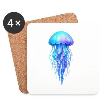 Esprit de la méduse bleue - Dessous de verre (lot de 4) - blanc - Devant