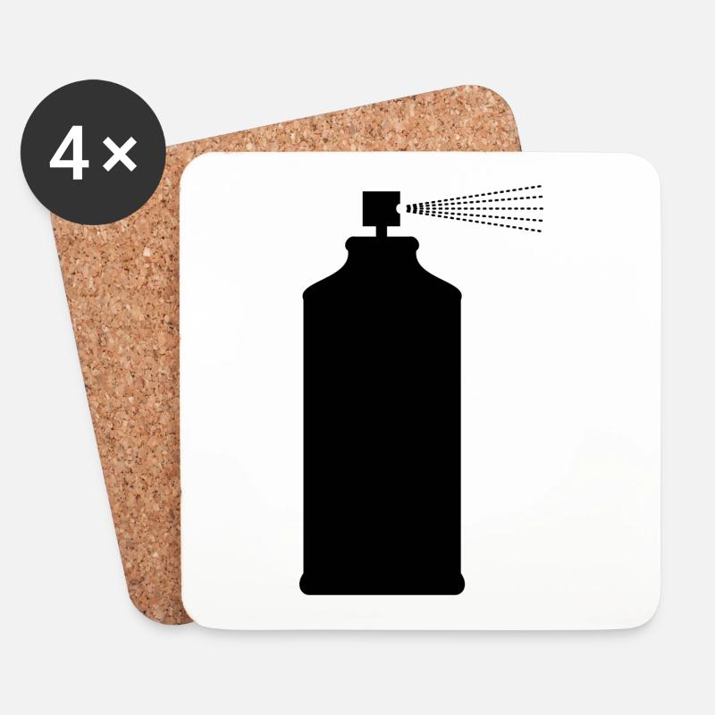 Spray can - Coasters (set of 4) - white