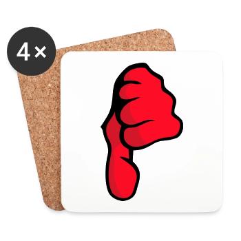 Thumbs down - Coasters (set of 4) - white - Front