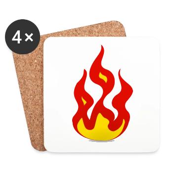 Fire Flames - Coasters (set of 4) - white - Front