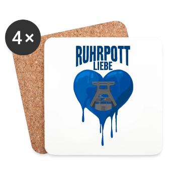 RUHRPOTT LIEBE RUHRGEBIET POTT ZECHE - Untersetzer (4er-Set) - Weiß - Vorne