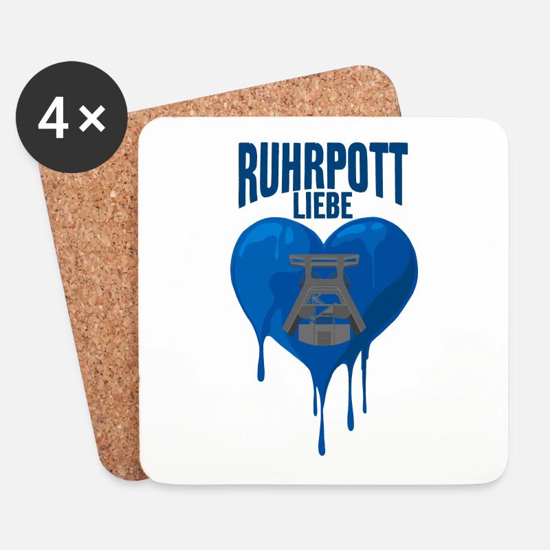 RUHRPOTT LIEBE RUHRGEBIET POTT ZECHE - Untersetzer (4er-Set) - Weiß
