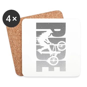 BMX Fahrer Ride Fahrrad Retro - Untersetzer (4er-Set) - Weiß - Vorne