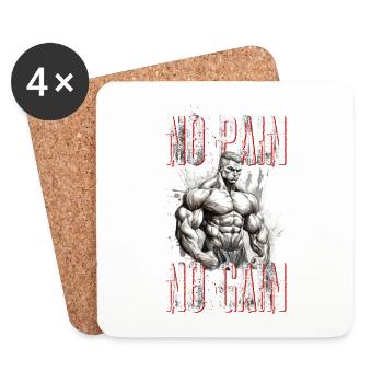 Bodybuilding Bodybuilders Weightlifting Weight Training - Coasters (set of 4) - white - Front