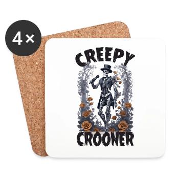 Crooner effrayant - Dessous de verre (lot de 4) - blanc - Devant