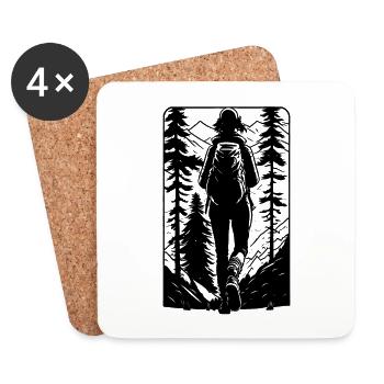 Hiking in nature - Coasters (set of 4) - white - Front
