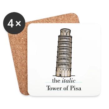 the italic Tower - Untersetzer (4er-Set) - Weiß - Vorne