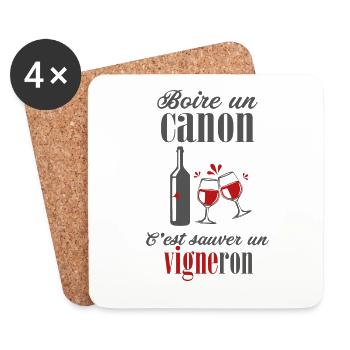 Vigneron vins raisins cave - Dessous de verre (lot de 4) - blanc - Devant