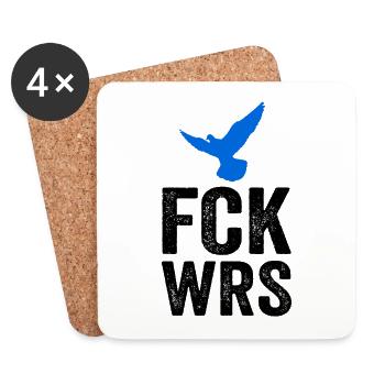 FCK WRS - Dessous de verre (lot de 4) - blanc - Devant