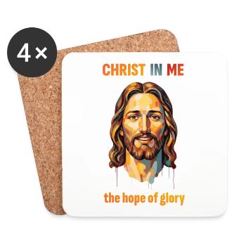 Christus in mir – die Hoffnung der Herrlichkeit - Untersetzer (4er-Set) - Weiß - Vorne