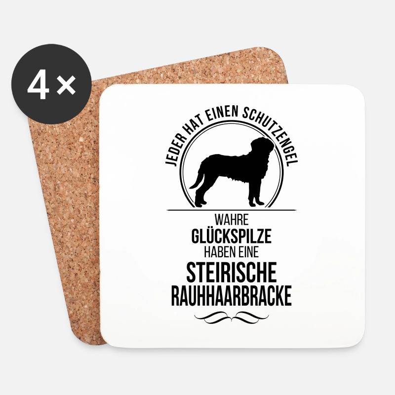 STEIRISCHE RAUHHAARBRACKE Schutzengel Wilsigns - Untersetzer (4er-Set) - Weiß