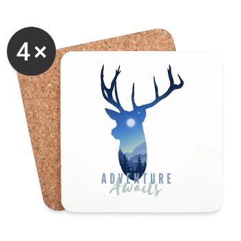 Adventure awaits - Coasters (set of 4) - white - Front