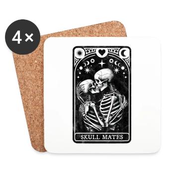 Schädel Mates Tarot - Untersetzer (4er-Set) - Weiß - Vorne