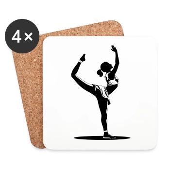 Professeur de Yoga - Hobby / Sport Sticker - Dessous de verre (lot de 4) - blanc - Devant