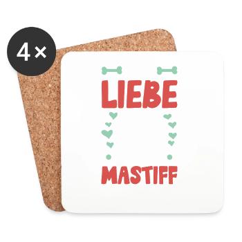 I love my Mastiff - Coasters (set of 4) - white - Front