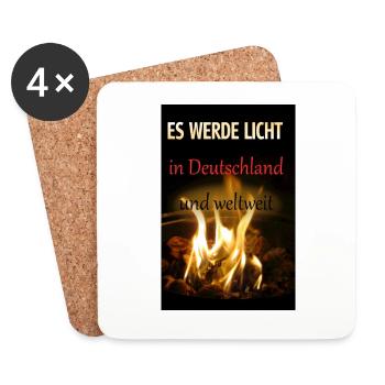 Es werde LICHT in Deutschland und weltweit - Untersetzer (4er-Set) - Weiß - Vorne