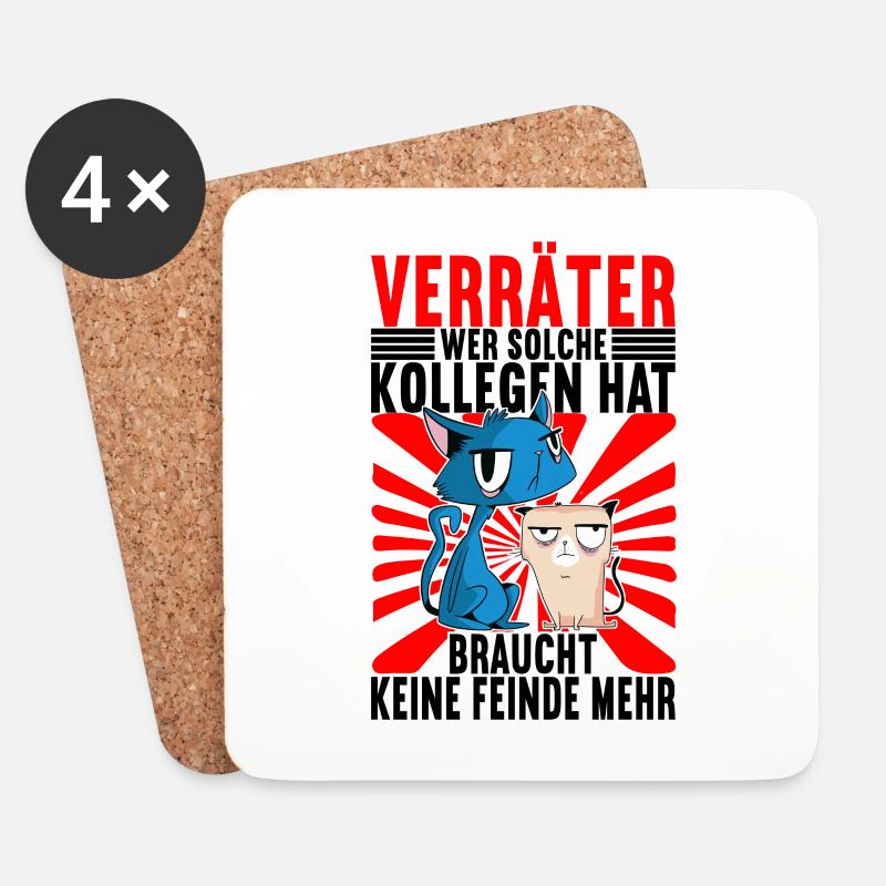 Abschiedsgeschenk Jobwechsel Kollege - Untersetzer (4er-Set) - Weiß