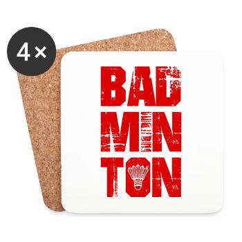 Badminton Sports - Coasters (set of 4) - white - Front