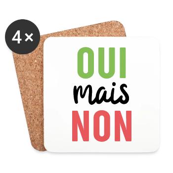 Oui mais non - Dessous de verre (lot de 4) - blanc - Devant