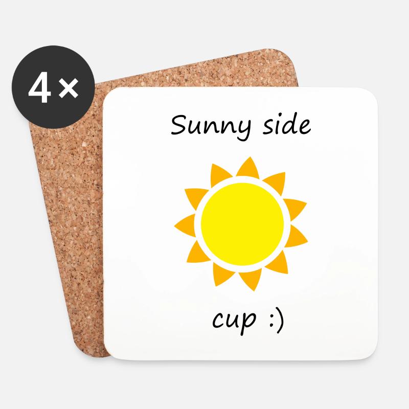 Sunny Side Cup ☀️ - Untersetzer (4er-Set) - Weiß