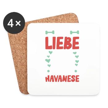 Ich liebe meinen Havanese - Untersetzer (4er-Set) - Weiß - Vorne